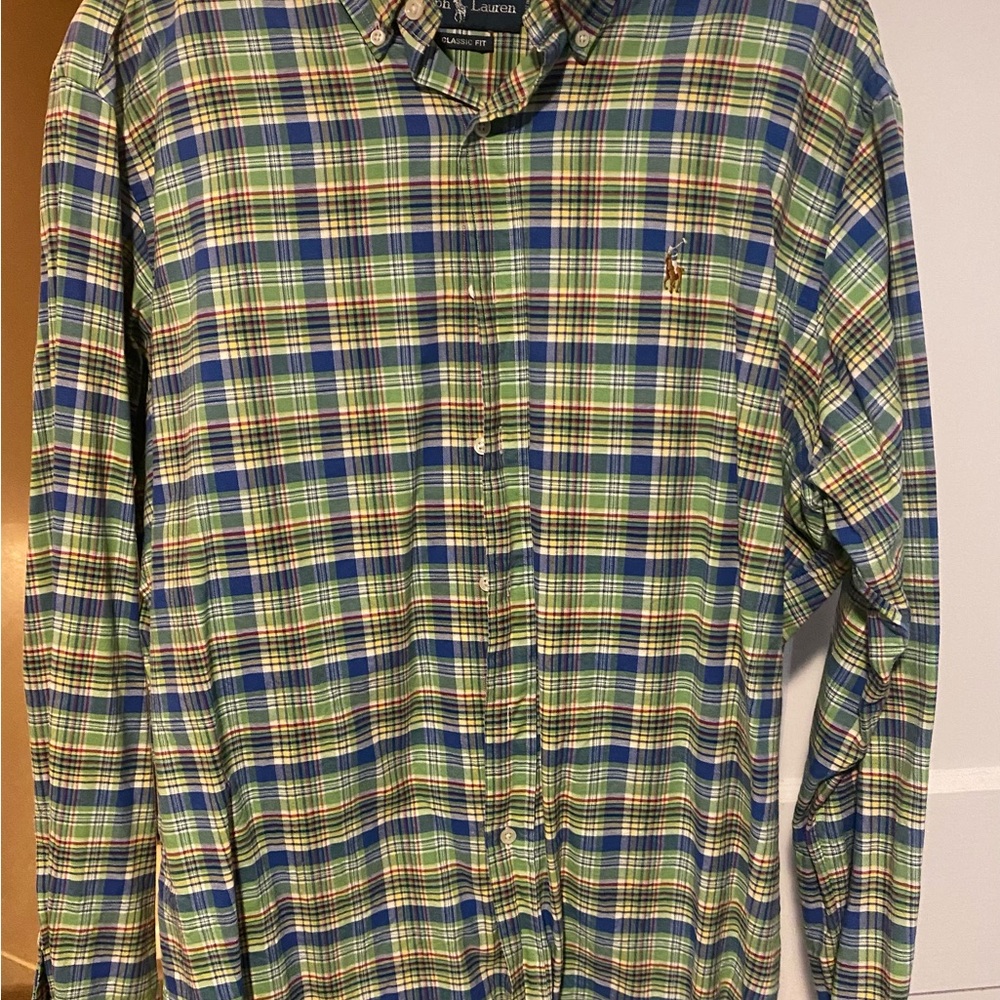 Ralph Lauren Men's Green Plaid Shirt